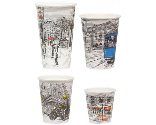Стакан бумажный 250мл D80 с рисунком (50/1000) купить в Челябинске в Упакофф