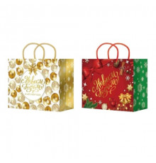 Пакет подарочный бумажный 50*50*20 НГ НОВЫЙ ГОД Микс рисунок в ассортименте