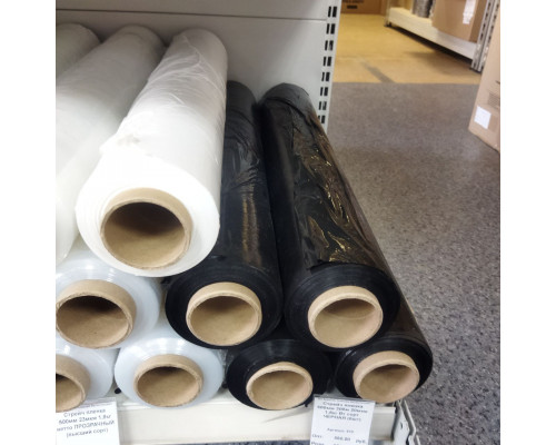 Стрейч пленка 500мм 300м 23мкм 2,0кг ЧЕРНАЯ (2 сорт)