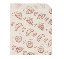 Пакет бумажный уголок 175*140 с печатью Выпечка Ж/белый