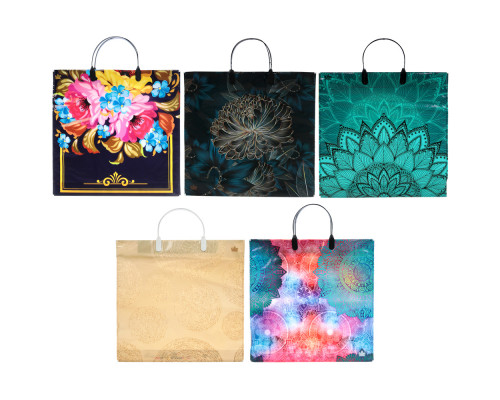 Пакет с пласт. ручкой 38*34 80мкм (10/100) В АССОРТИМЕНТЕ купить в Челябинске в Упакофф