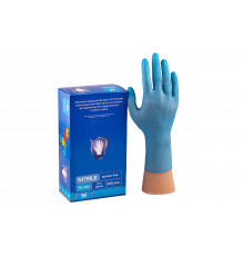 Перчатки нитриловые неопудренные голубой M (уп 100шт) 