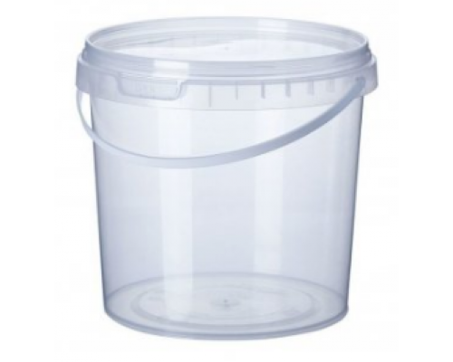 Ведро пищевое 1л с крышкой прозр (уп 120) купить в Челябинске в Упакофф