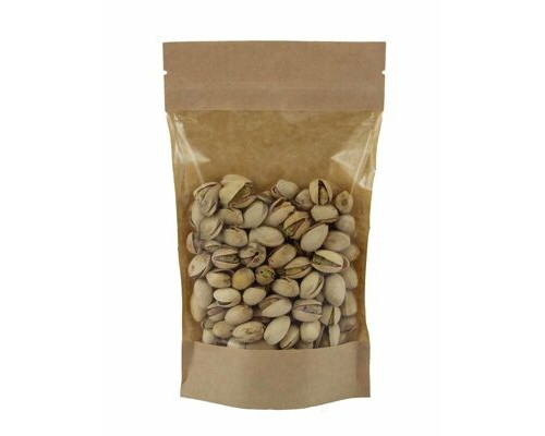 Пакет дой-пак 225*135*35 бумажный крафт окно 140мм с застежкой зип лок (уп50) купить в Челябинске в Упакофф