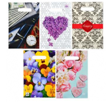 Пакет с вырубной ручкой 38*45 45мкм В АССОРТИМЕНТЕ