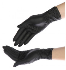 Перчатки нитриловые неопудренные черный L (уп 100шт) 