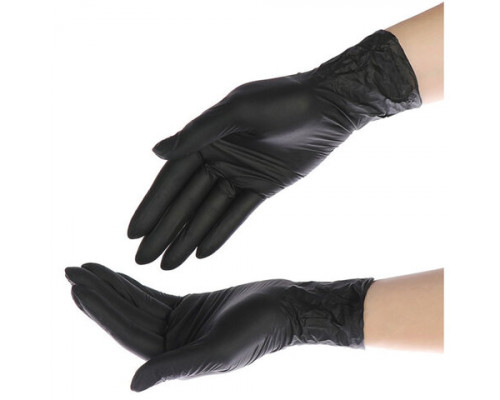 Перчатки нитриловые неопудренные черный L (уп 100шт)  купить в Челябинске в Упакофф
