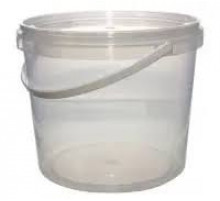Ведро пищевое 5л с крышкой d-230 h-162 прозрачное (уп 20)