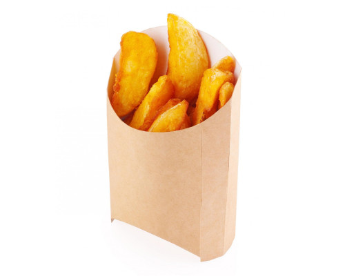 Упаковка для картофеля ФРИ Eco Fry M 50*105*110 (уп50/1200кор) крафт купить в Челябинске в Упакофф