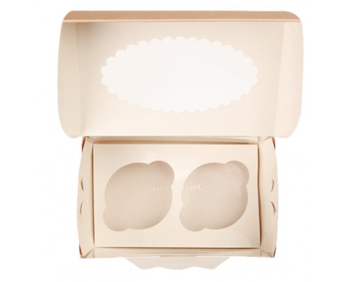 Контейнер бумажный д/капкейков ECO MUF 2 160*100*100 мм крафт с окном (уп25/кор200) купить в Челябинске в Упакофф