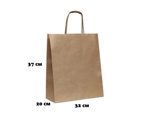 Пакет бумажный с круч. ручками 370*320*200 крафт М купить в Челябинске в Упакофф