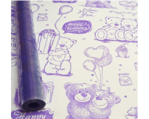 Пленка 70см*10м 40мкм Мишки цвет в ассортименте