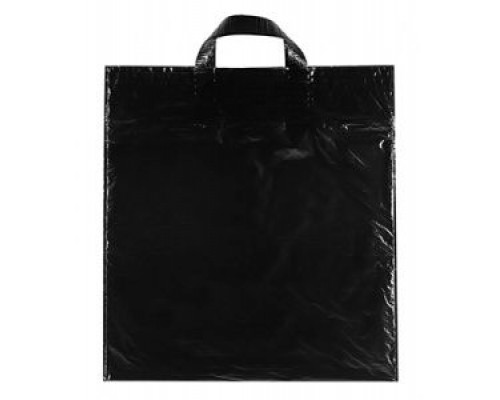 Пакет ПЭ с петлевой ручкой 45*52 черный (вторсырье) купить в Челябинске в Упакофф