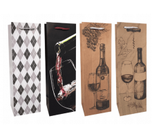 Пакет подарочный 12,8*36*8,4 под бутылку в ассорт