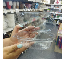 Контейнер-ракушка У-Ю КС Кр-350 158*129*41 ПЭТ для холодных блюд (уп700)