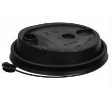 Крышка для стакана бум черная d-80мм с заглушкой 50/1000