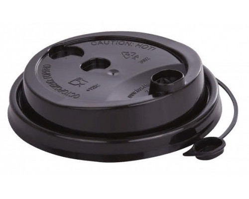 Крышка для стакана бум черная d-80мм с заглушкой 50/1000 купить в Челябинске в Упакофф