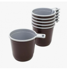 Чашка кофе 200мл коричневая/белая внутри ПП 50шт/1000