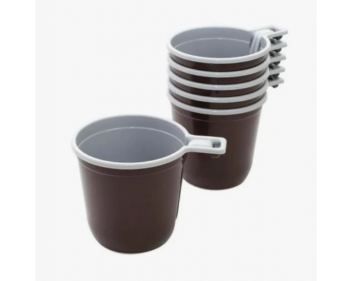 Чашка кофе 200мл коричневая/белая внутри ПП 50шт/1000 купить в Челябинске в Упакофф