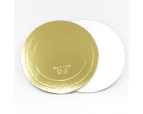 Подложка для торта 3,5 d260мм зол/белый купить в Челябинске в Упакофф