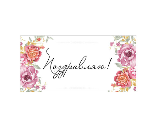 Конверт для денег 163*80мм Поздравляю ТМ ВЕСЕЛЫЙ ПРАЗДНИК купить в Челябинске в Упакофф