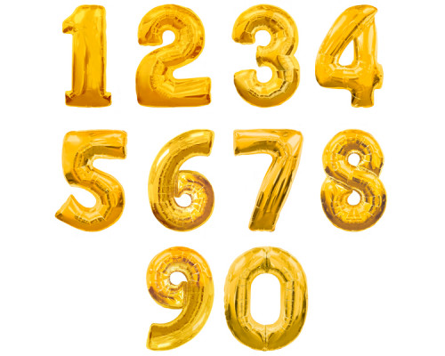 Шар фольгированный 40"/102см Цифра 6 золото  купить в Челябинске в Упакофф