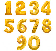 Шар фольгированный 40"/102см Цифра 3 золото 