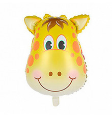Шар фольгированный 13"/33см Жираф голова мини 