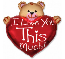 Шар фольгированный 14"/36см Мишка Я тебя люблю 