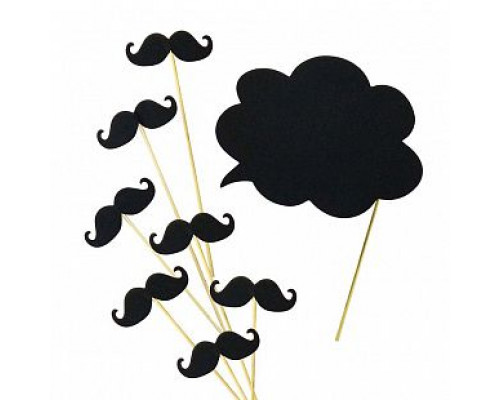 Набор аксессуаров для фотосессии Усы 8 предметов ВЕСЕЛУХА купить в Челябинске в Упакофф