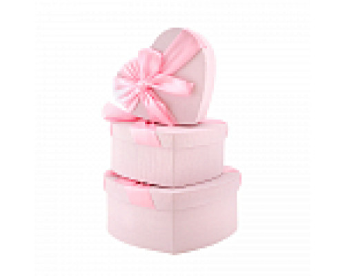 Коробка подарочная 19*17*7,5 Сердце с бантом розовый БРАВО купить в Челябинске в Упакофф