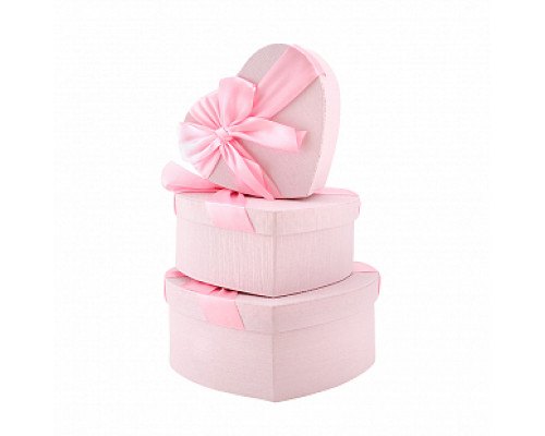 Коробка подарочная 16*14*6 см Сердце с бантом розовый БРАВО купить в Челябинске в Упакофф