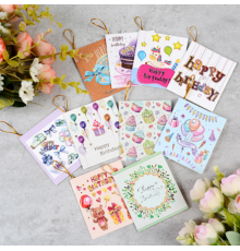 Мини открытка для подарка 7*8 в ассортименте