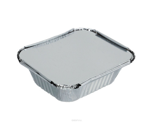 Контейнер алюминиевый с крышкой 149(150)x124 h44 490мл купить в Челябинске в Упакофф
