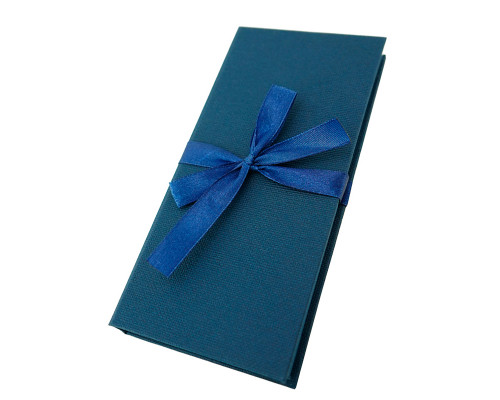 Коробка подарочная для денег 17,2*8,3*1,6 Строгий синий, тиснение лен  БРАВО купить в Челябинске в Упакофф