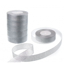 Лента органза 2,5см*25ярд серебро (уп5/90)