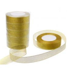 Лента органза 2,5см*25ярд золото (уп5/90)