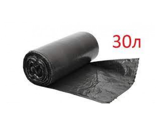 Мешок для мусора ПВД 30л 30шт 470*550мм 30мкм черный Вторполимер купить в Челябинске в Упакофф