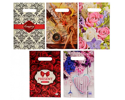 Пакет с вырубной ручкой 20*30 30мкм В АССОРТИМЕНТЕ (100/3000) НеоПак купить в Челябинске в Упакофф