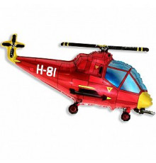 Шар фольгированный 14"/36см Вертолет красный мини