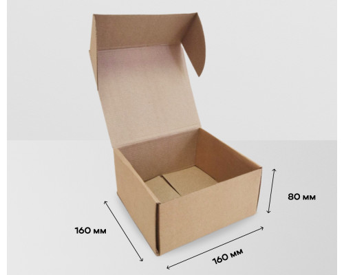 Коробка картонная самосборная 160*160*80мм СП купить в Челябинске в Упакофф