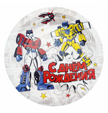Тарелка картонная 180мм ВЕСЕЛУХА С днем рождения! Трансформеры 6шт