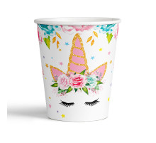 Стакан бумажный 190мл Голова Единорога 6шт ВЕСЕЛУХА