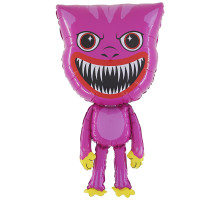 Шар фольгированный 42"/72см Монстр-зубастик розовый GRABO SRL