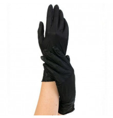 Перчатки нитриловые неопудренные черный ХS (уп 100шт)