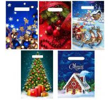 Пакет с вырубной ручкой 38*47 60мкм НГ В АССОРТИМЕНТЕ (25/1000) НеоПак