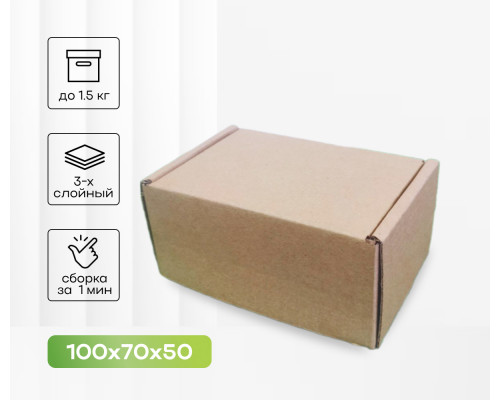 Коробка картонная самосборная 100*70*50мм СП ЧЛБ НСК УФА купить в Челябинске в Упакофф