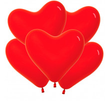Шар латексный 11"/30см СЕРДЦЕ пастель красный ТМ DECOBAL (уп 100шт)