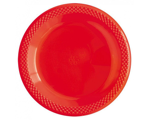 Тарелка пластиковая 150мм Делюкс красные (уп10шт) SEMPERTEX S.A. купить в Челябинске в Упакофф