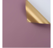 Пленка в листах 58*58 (20шт) Двухсторонняя матовая золотая/пыльно-розовая